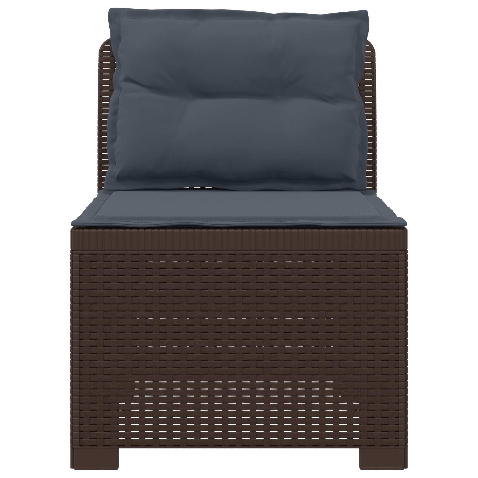 vidaXL Sofa Ogrodowa 1-osobowa z Poduszkami w Wyglądzie Rattanowym PP