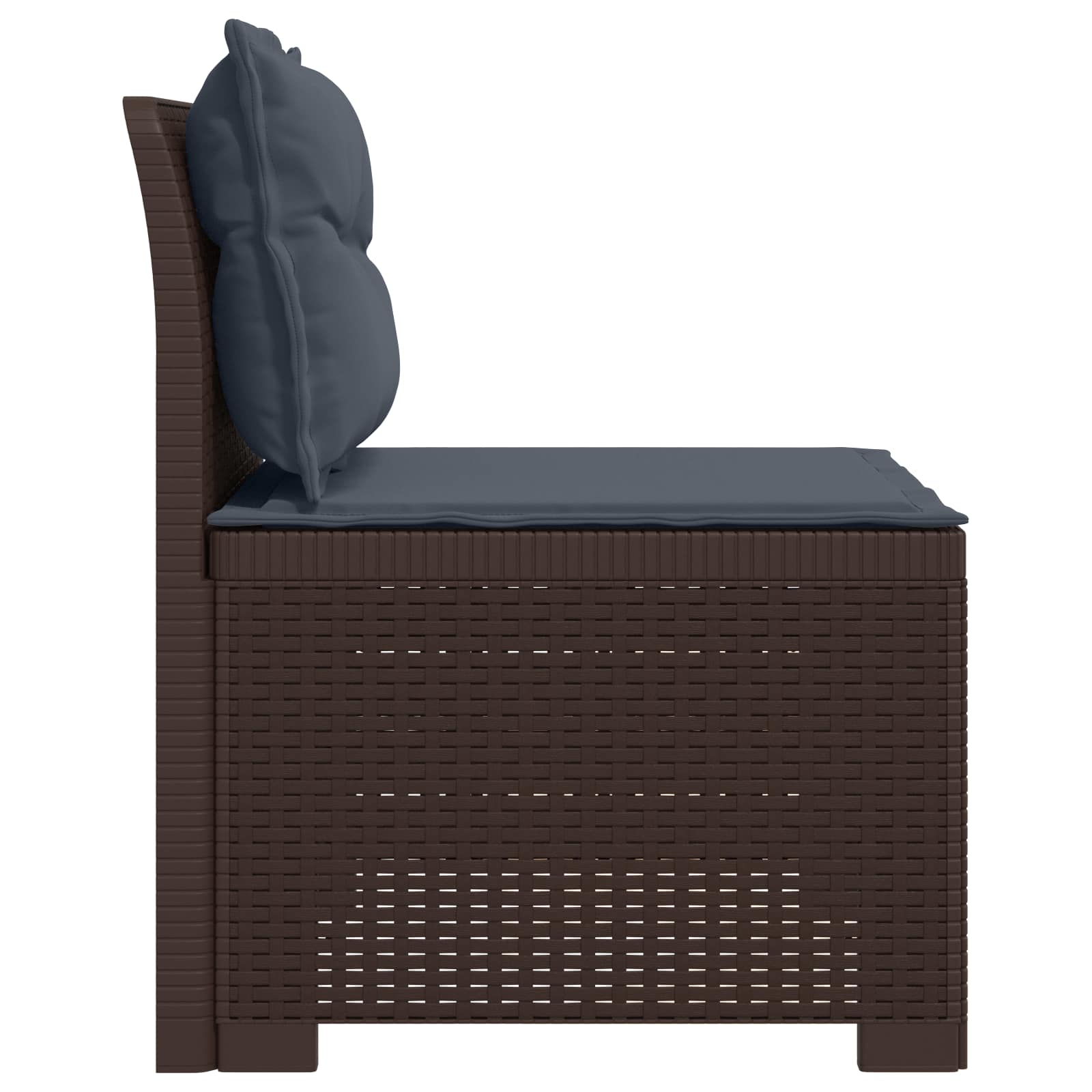 vidaXL Sofa Ogrodowa 1-osobowa z Poduszkami w Wyglądzie Rattanowym PP
