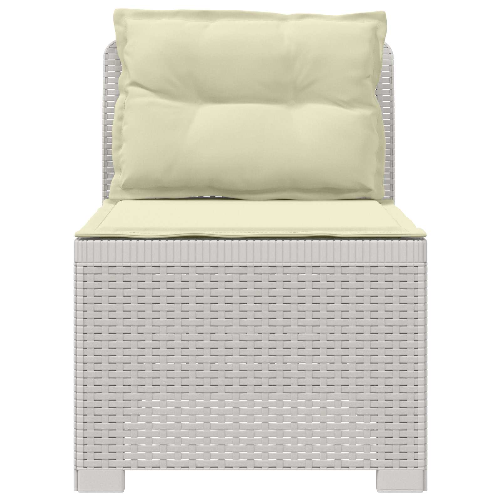 vidaXL Sofa Ogrodowa 1-osobowa z Poduszkami w Wyglądzie Rattanowym PP