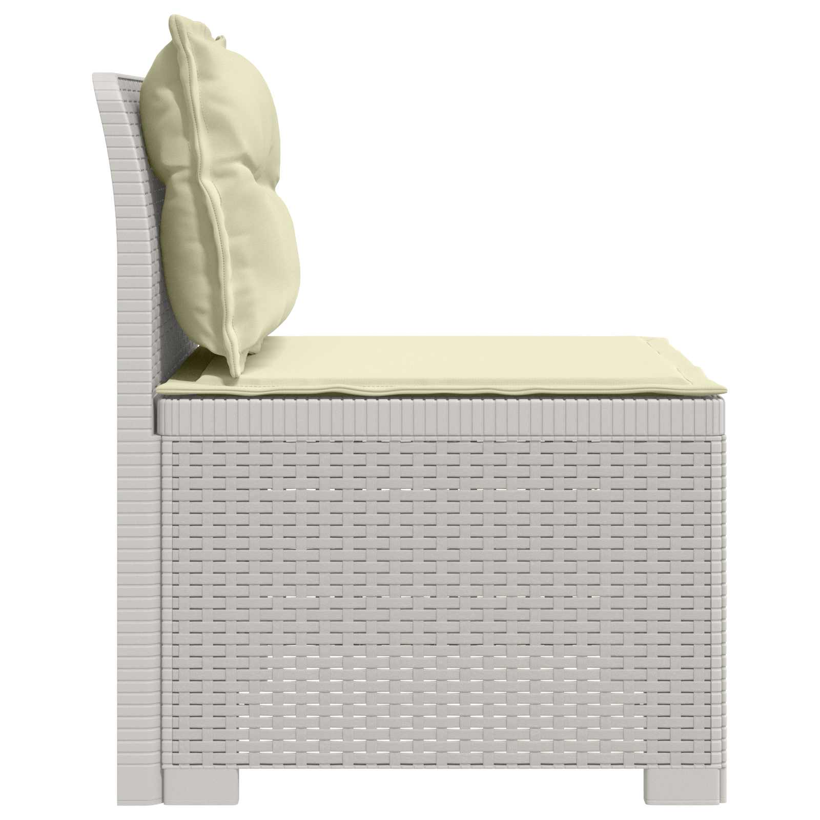 vidaXL Sofa Ogrodowa 1-osobowa z Poduszkami w Wyglądzie Rattanowym PP