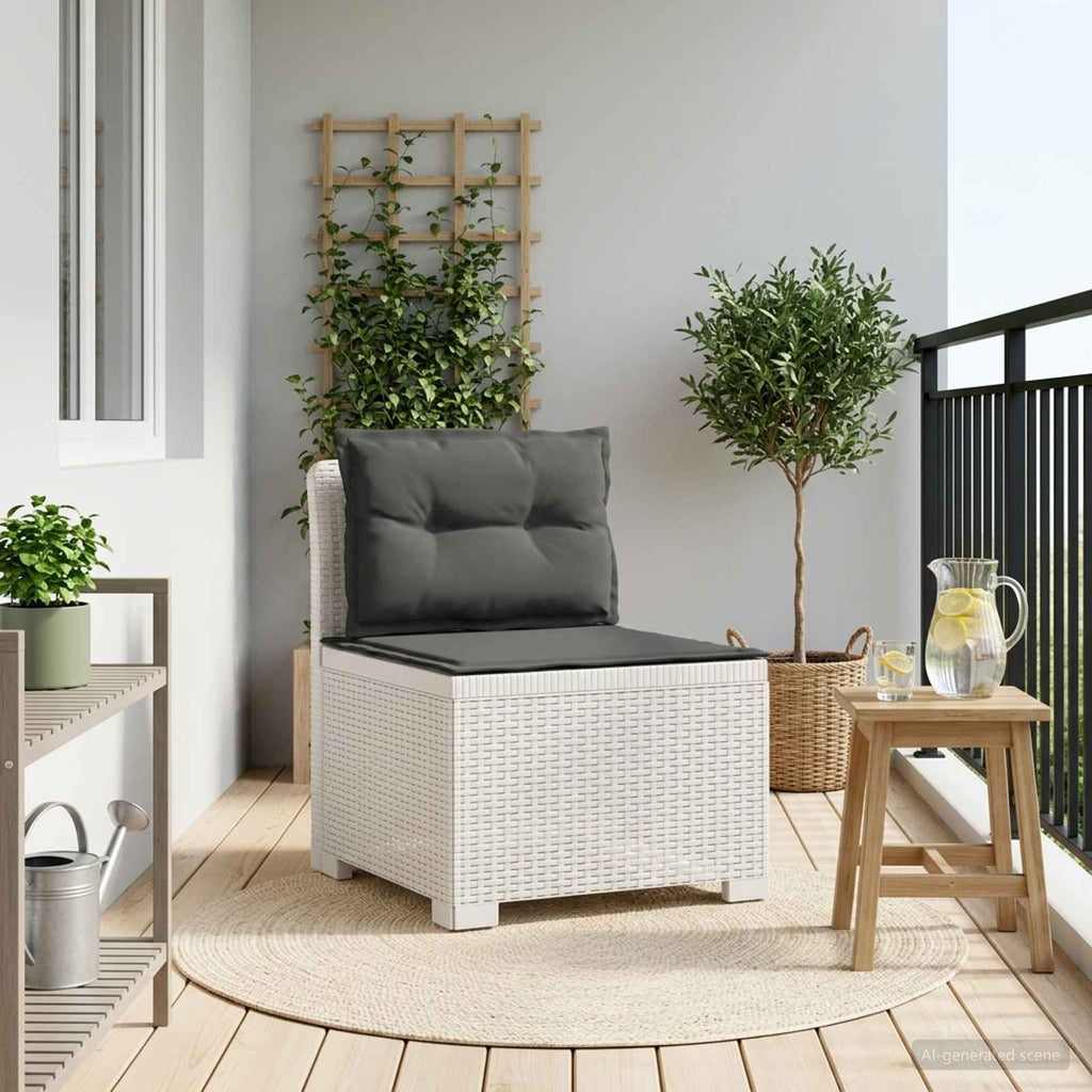 vidaXL Sofa Ogrodowa 1-osobowa z Poduszkami w Wyglądzie Rattanowym PP