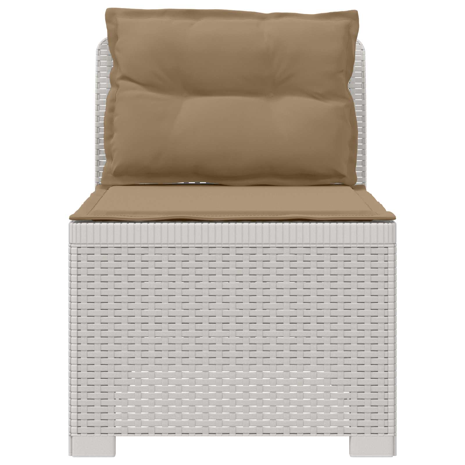 vidaXL Sofa Ogrodowa 1-osobowa z Poduszkami w Wyglądzie Rattanowym PP