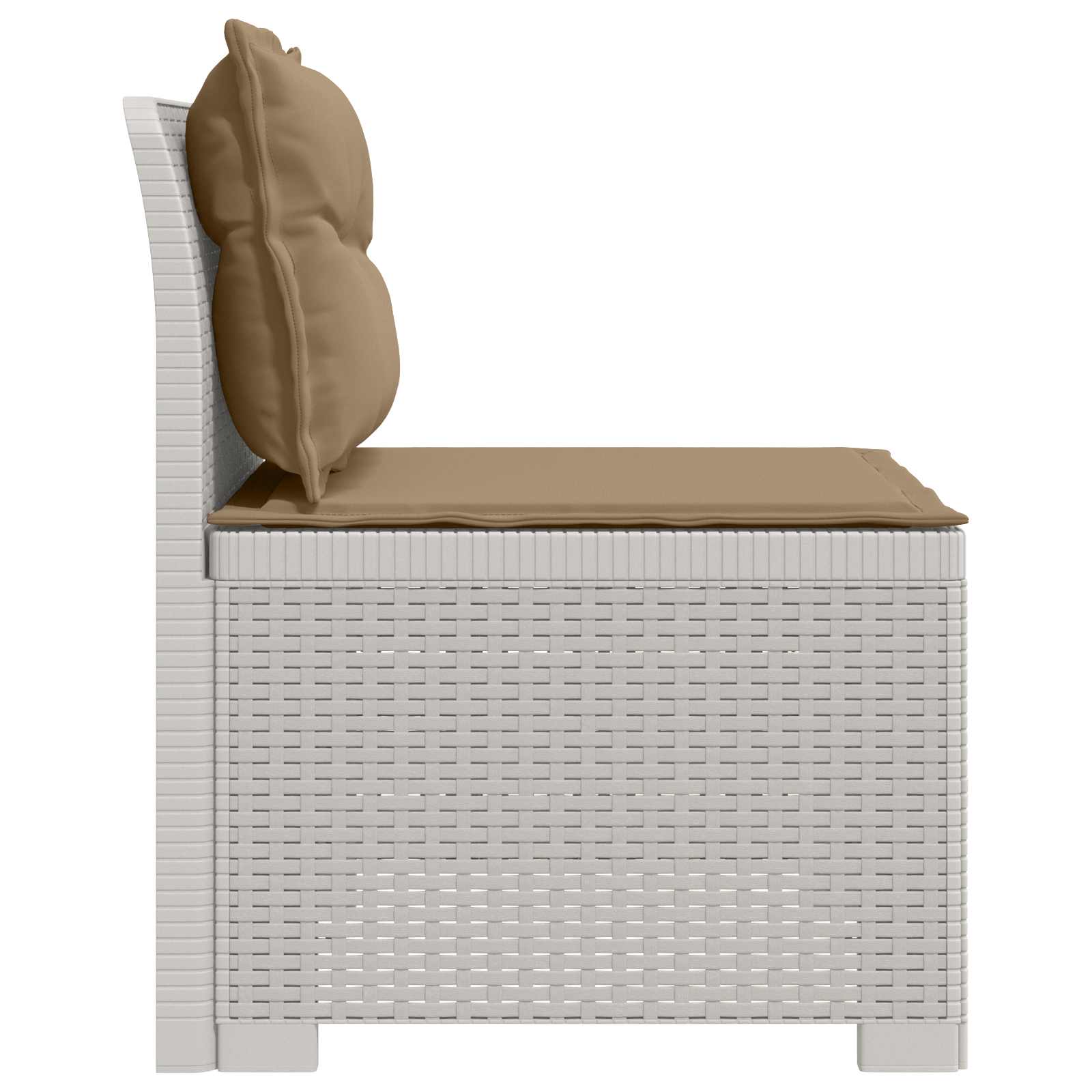 vidaXL Sofa Ogrodowa 1-osobowa z Poduszkami w Wyglądzie Rattanowym PP