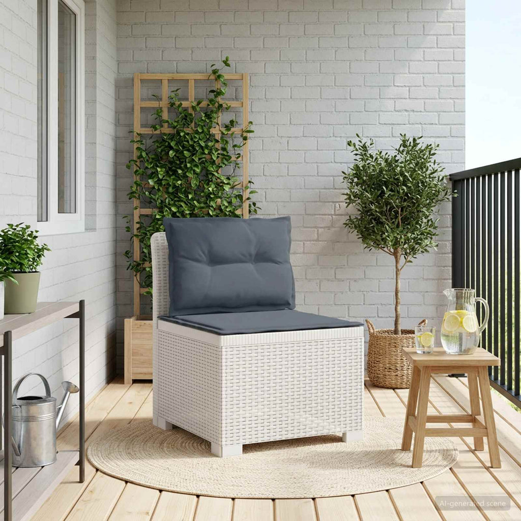 vidaXL Sofa Ogrodowa 1-osobowa z Poduszkami w Wyglądzie Rattanowym PP
