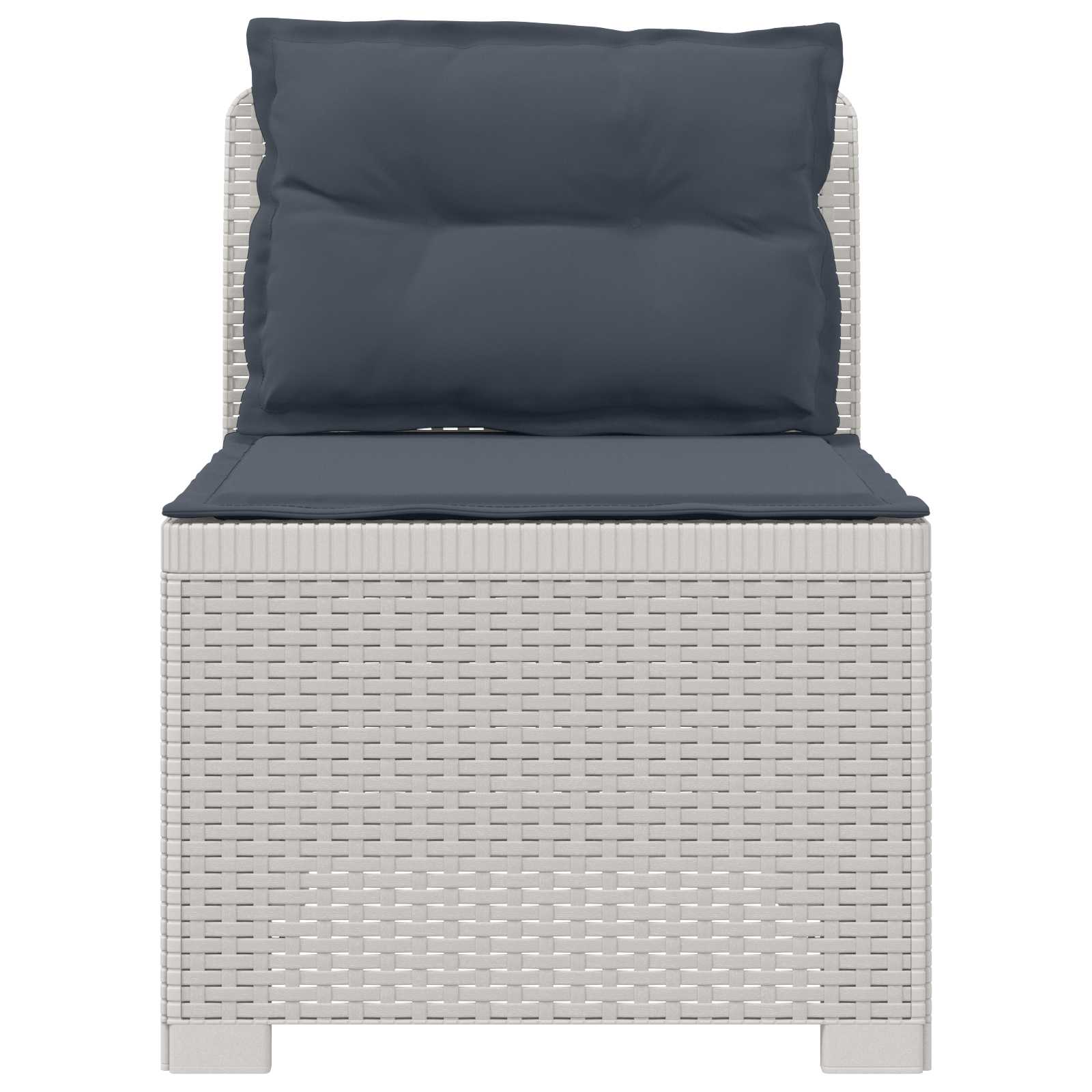 vidaXL Sofa Ogrodowa 1-osobowa z Poduszkami w Wyglądzie Rattanowym PP