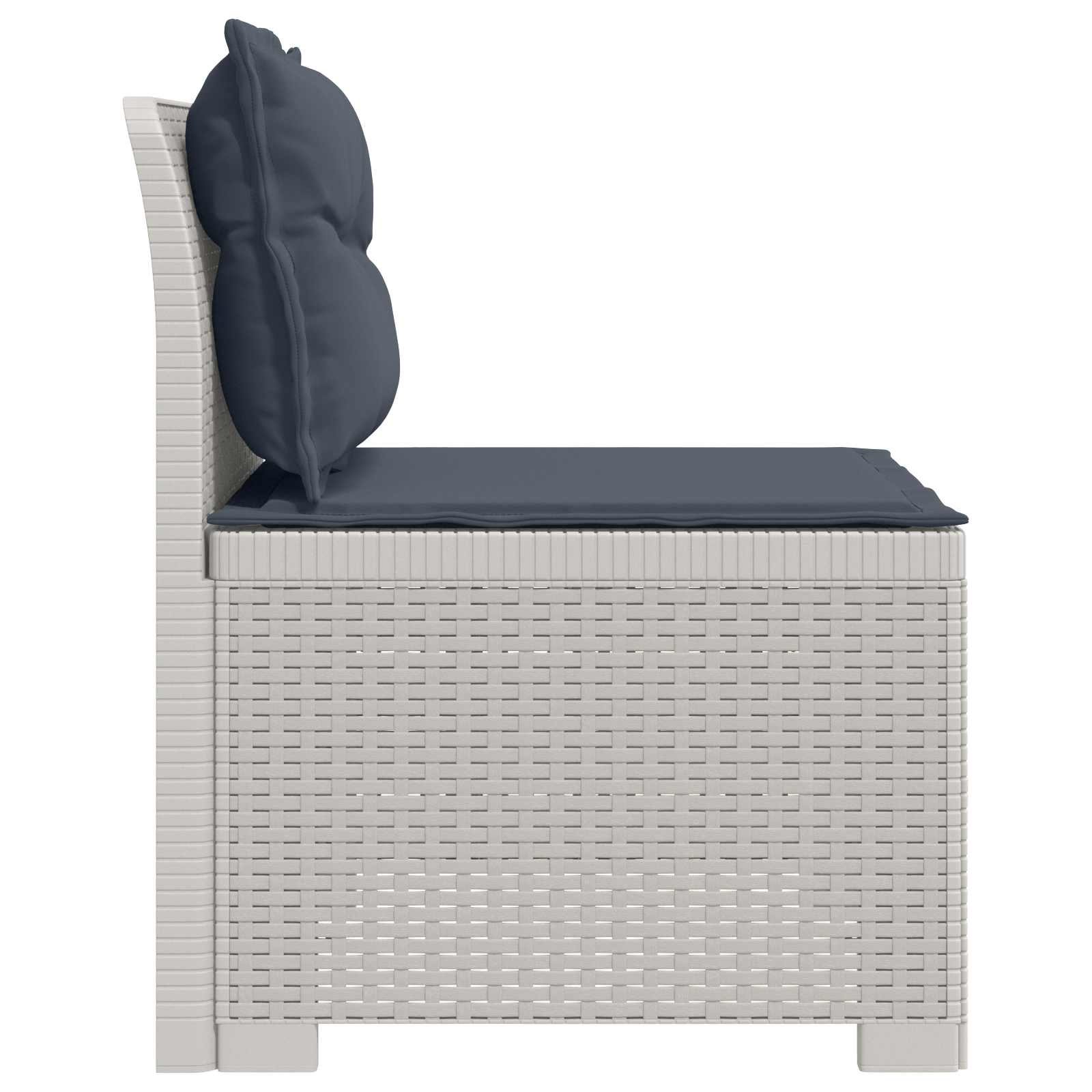 vidaXL Sofa Ogrodowa 1-osobowa z Poduszkami w Wyglądzie Rattanowym PP