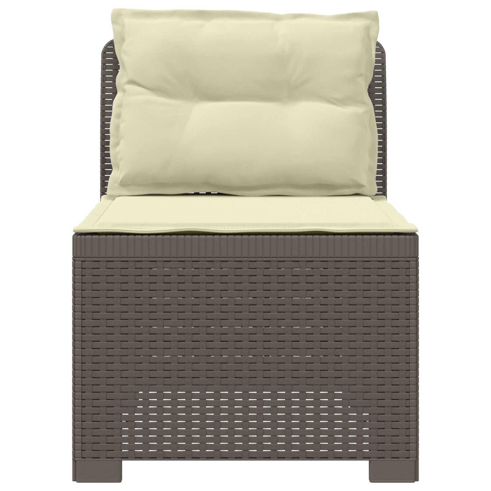vidaXL Sofa Ogrodowa 1-osobowa z Poduszkami w Wyglądzie Rattanowym PP