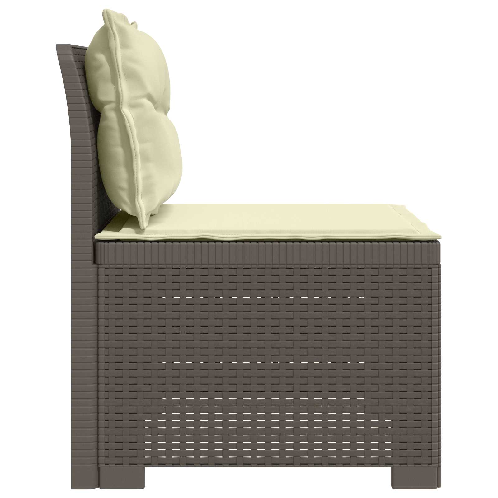vidaXL Sofa Ogrodowa 1-osobowa z Poduszkami w Wyglądzie Rattanowym PP