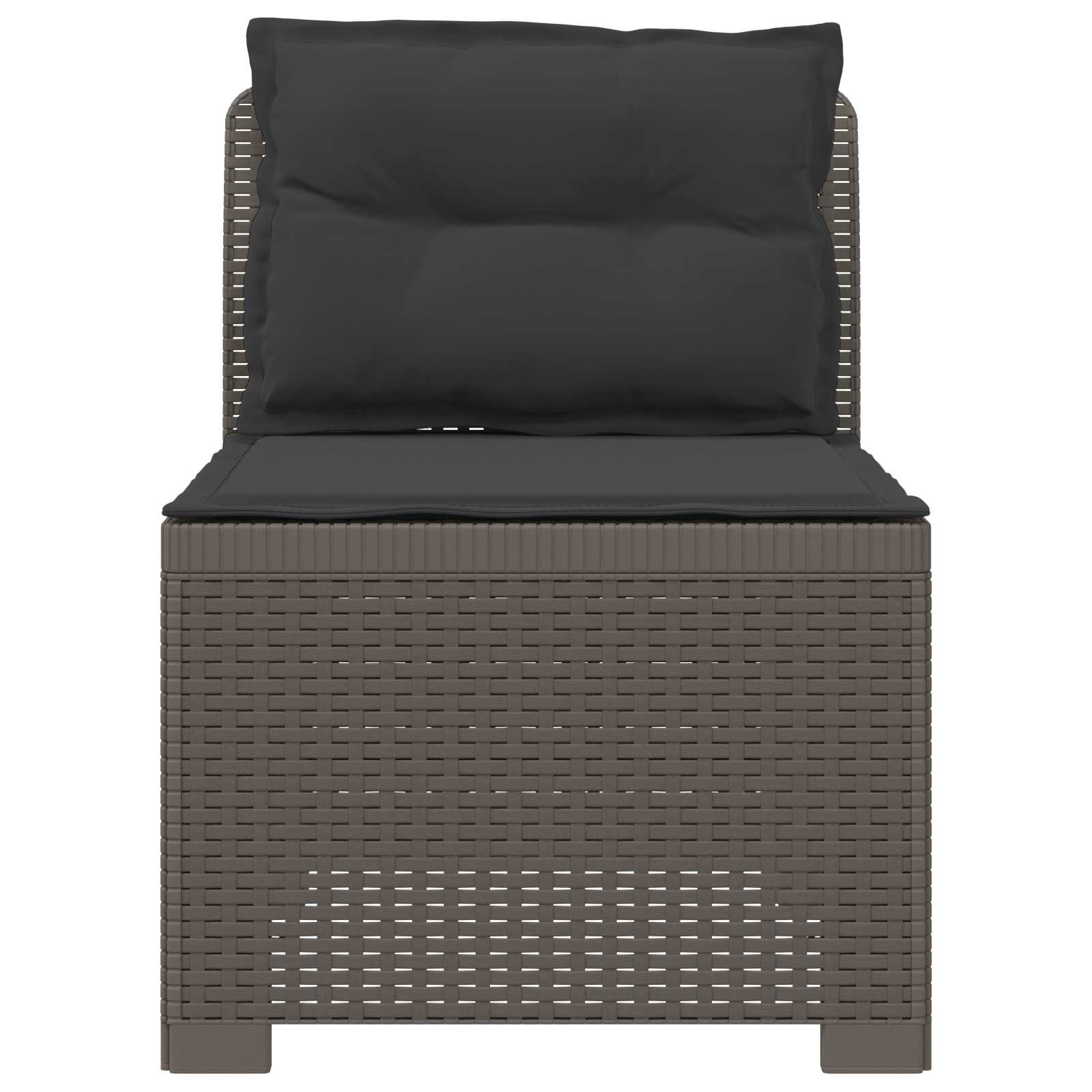 vidaXL Sofa Ogrodowa 1-osobowa z Poduszkami w Wyglądzie Rattanowym PP