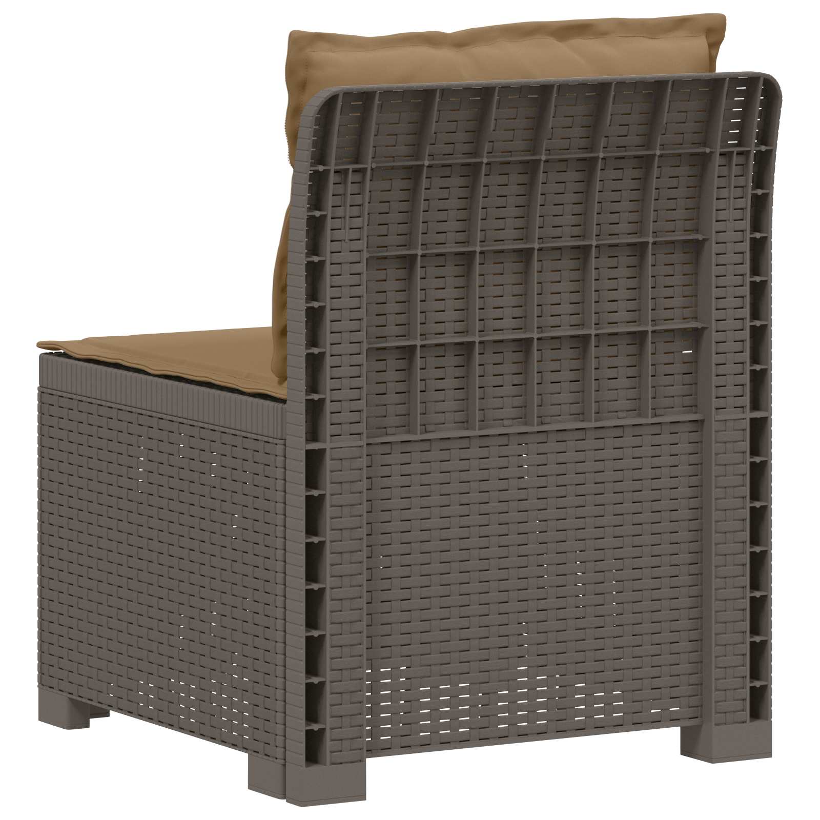 vidaXL Sofa Ogrodowa 1-osobowa z Poduszkami w Wyglądzie Rattanowym PP