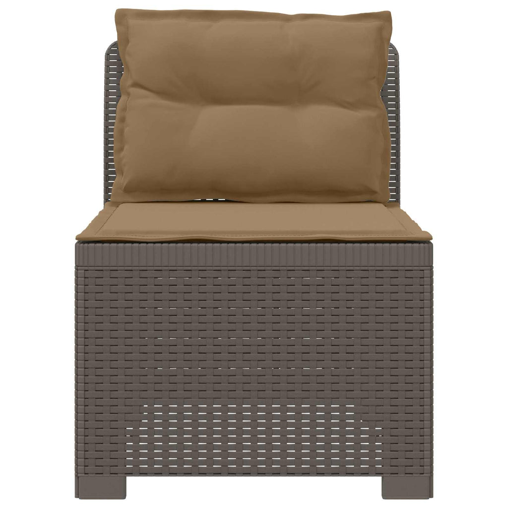 vidaXL Sofa Ogrodowa 1-osobowa z Poduszkami w Wyglądzie Rattanowym PP