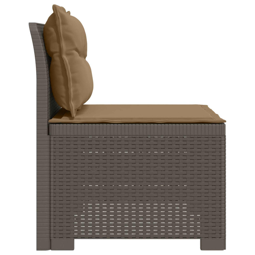 vidaXL Sofa Ogrodowa 1-osobowa z Poduszkami w Wyglądzie Rattanowym PP