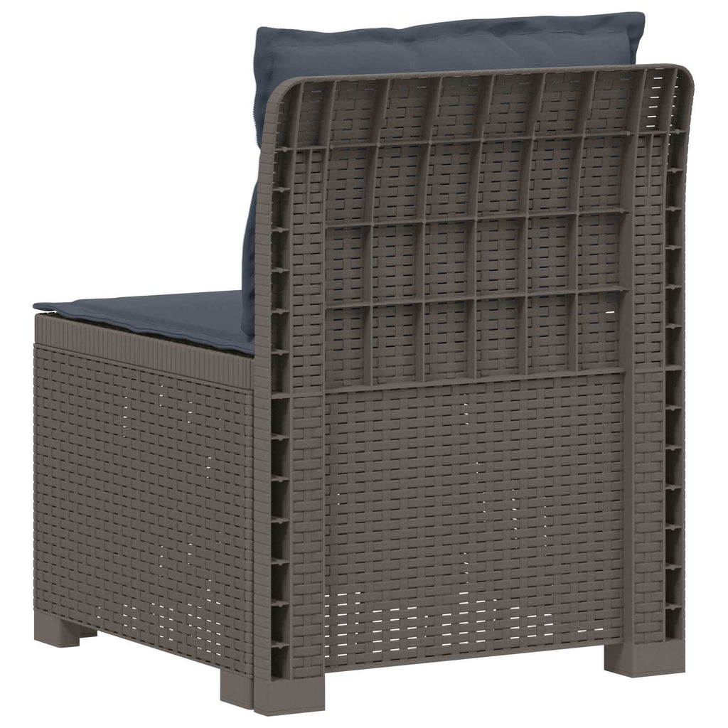 vidaXL Sofa Ogrodowa 1-osobowa z Poduszkami w Wyglądzie Rattanowym PP