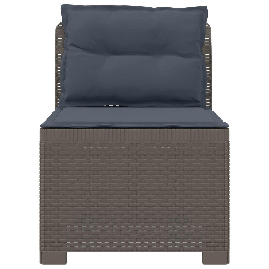 vidaXL Sofa Ogrodowa 1-osobowa z Poduszkami w Wyglądzie Rattanowym PP