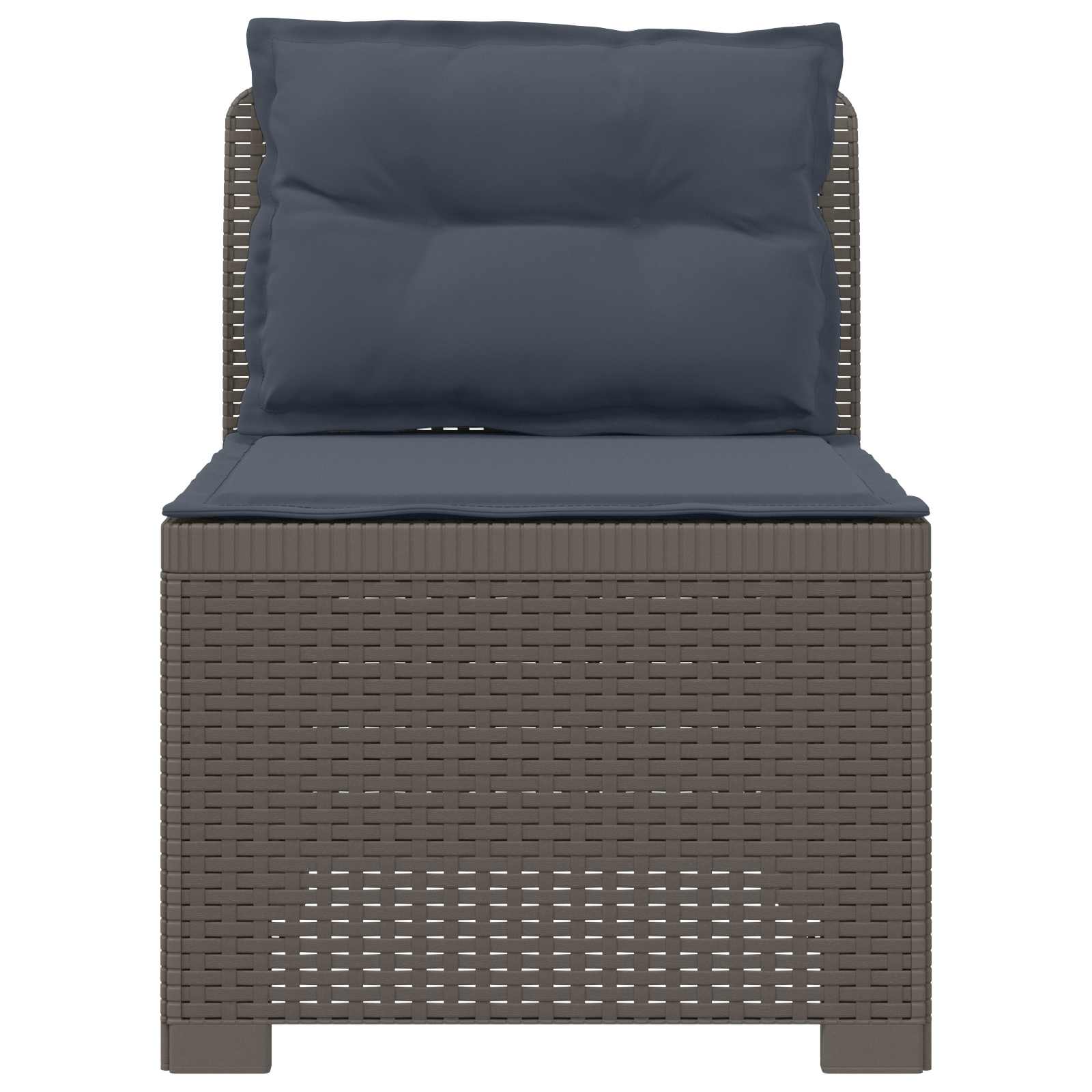 vidaXL Sofa Ogrodowa 1-osobowa z Poduszkami w Wyglądzie Rattanowym PP