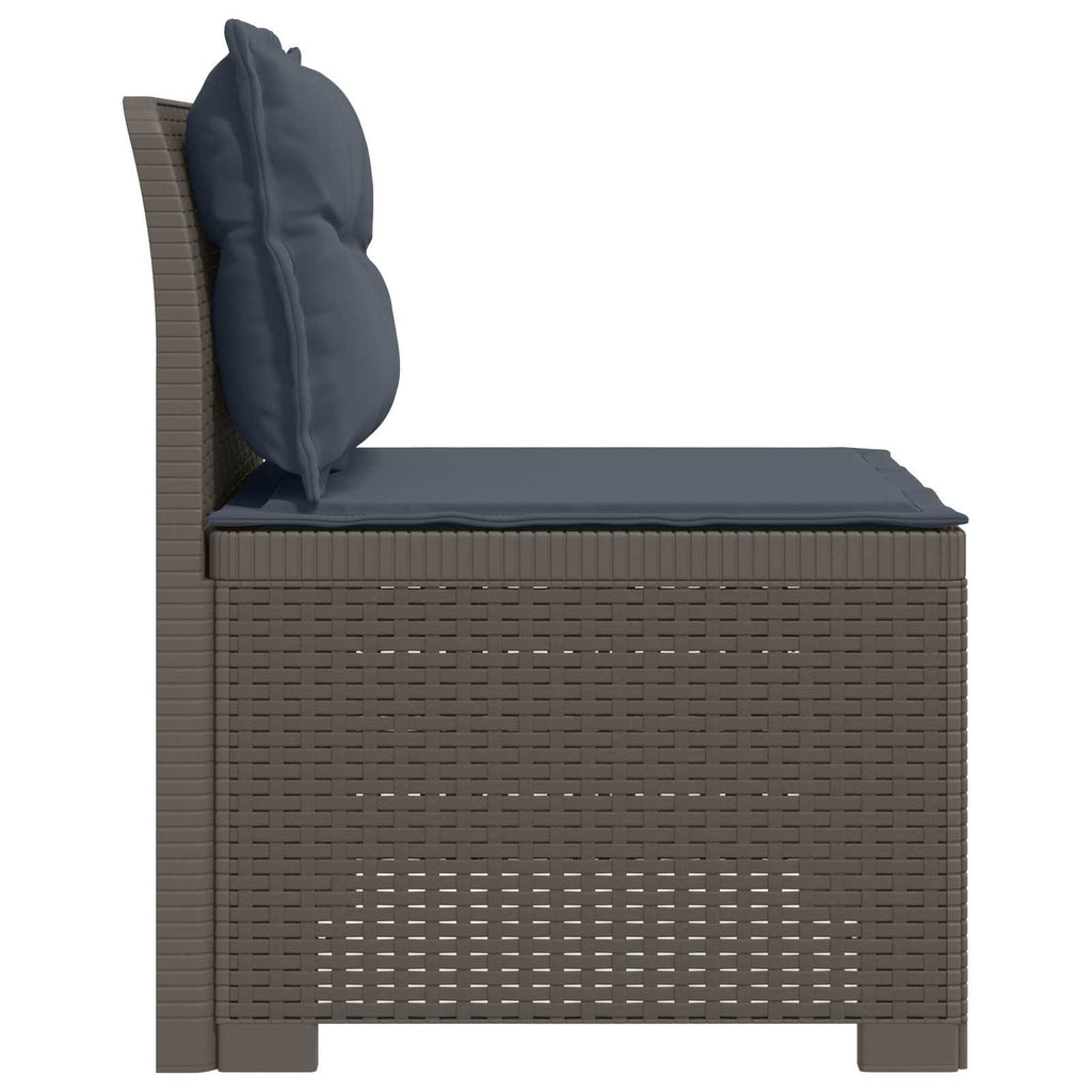 vidaXL Sofa Ogrodowa 1-osobowa z Poduszkami w Wyglądzie Rattanowym PP