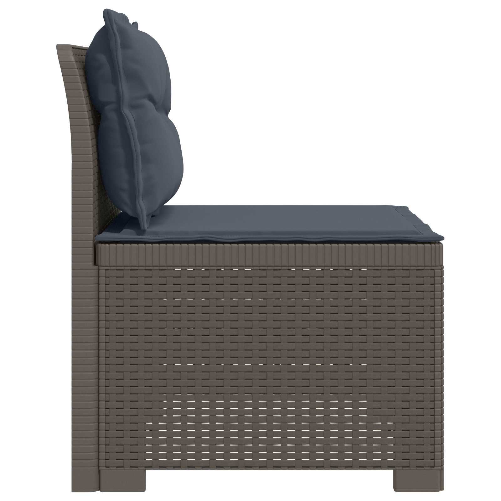 vidaXL Sofa Ogrodowa 1-osobowa z Poduszkami w Wyglądzie Rattanowym PP