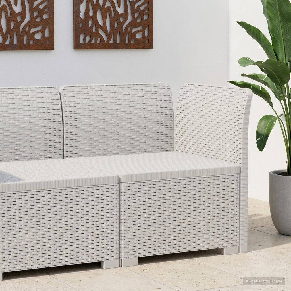 vidaXL Sofa Ogrodowa 1-osobowa w Wyglądzie Rattanowym PP Biały