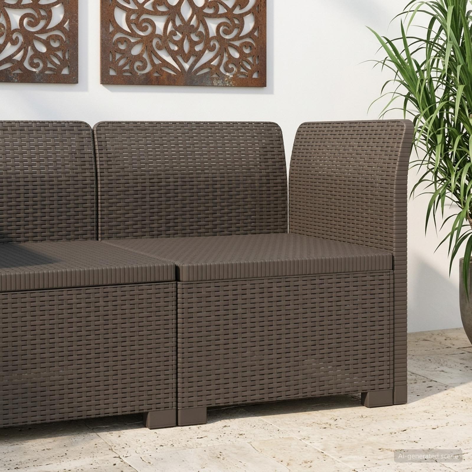 vidaXL Sofa Ogrodowa 1-osobowa w Wyglądzie Rattanowym PP jasnoszary