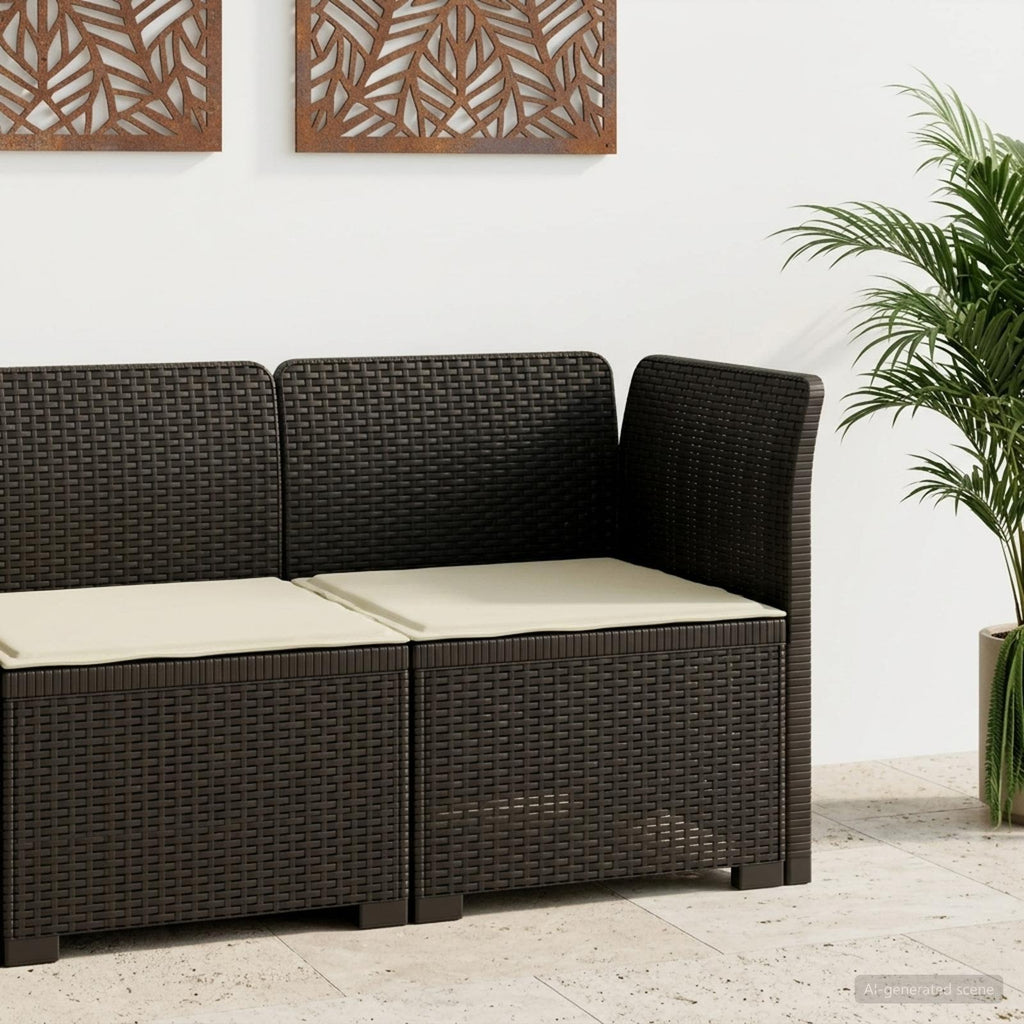 vidaXL Sofa Ogrodowa 1-osobowa z Poduszką w Wyglądzie Rattanowym PP