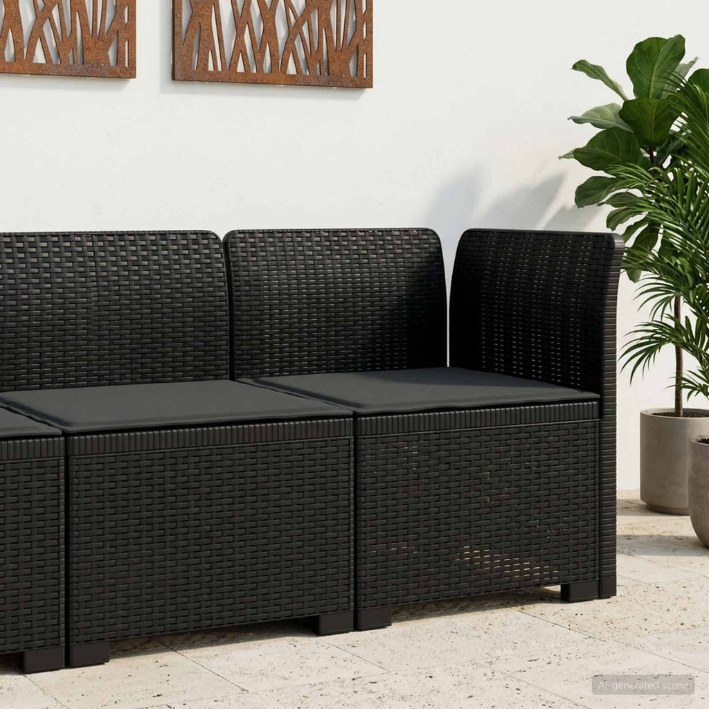 vidaXL Sofa Ogrodowa 1-osobowa z Poduszką w Wyglądzie Rattanowym PP