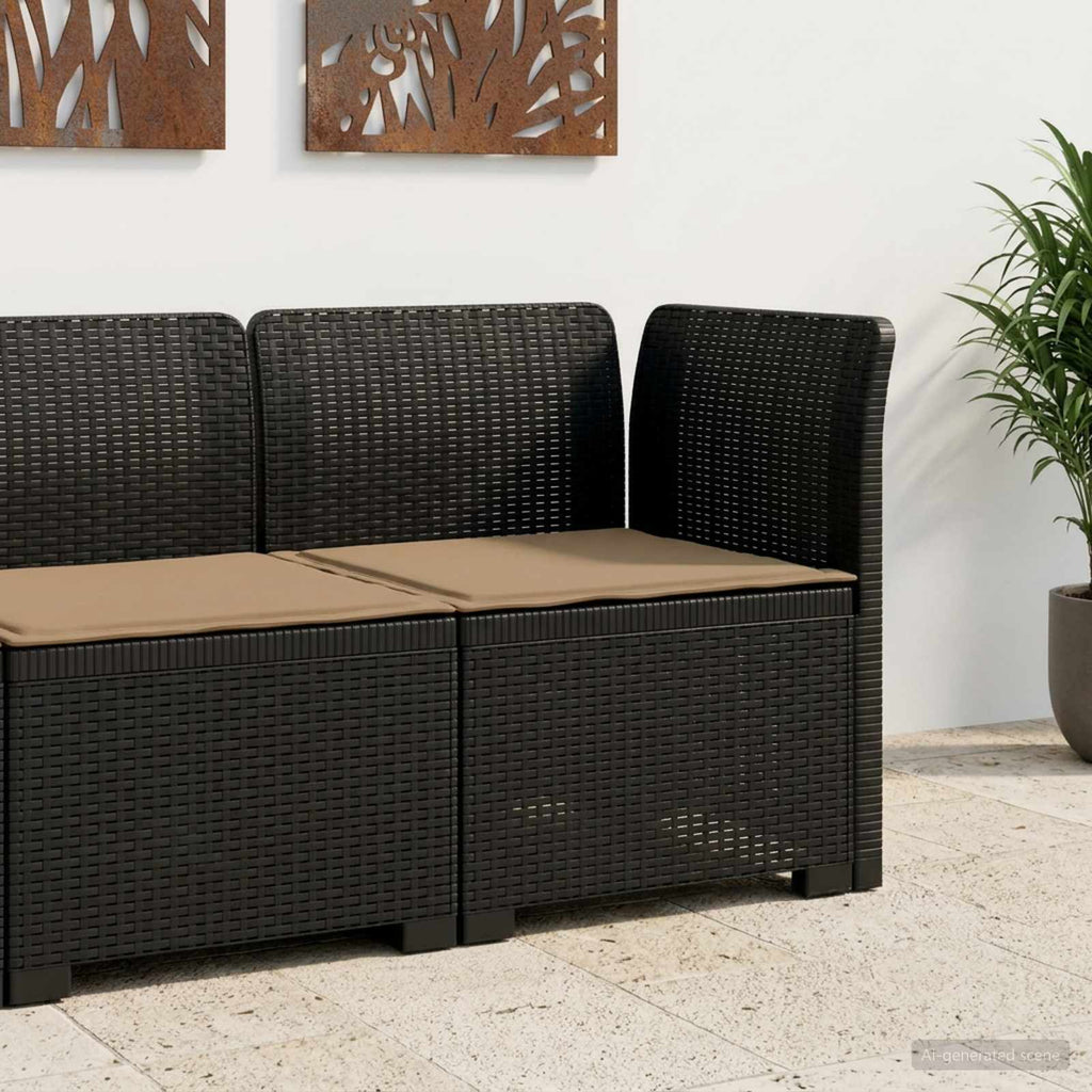 vidaXL Sofa Ogrodowa 1-osobowa z Poduszką w Wyglądzie Rattanowym PP