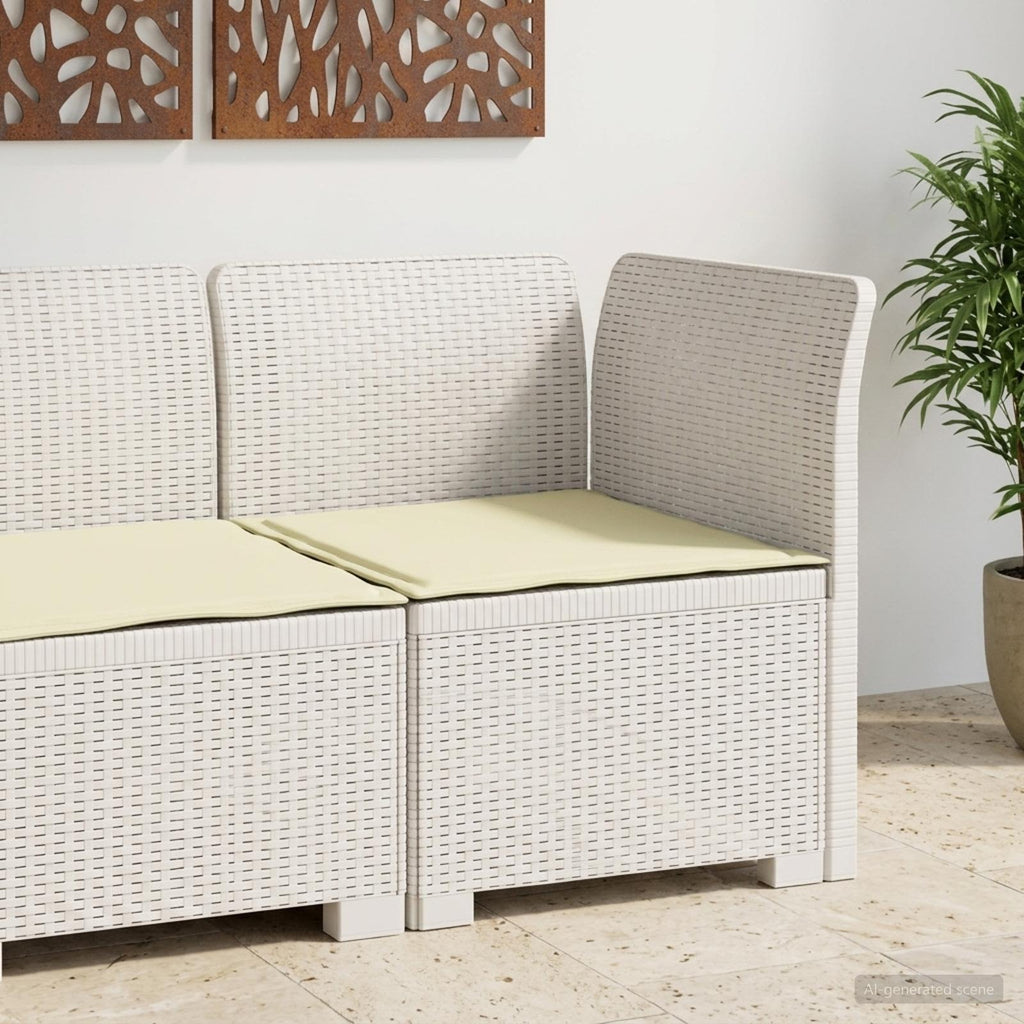 vidaXL Sofa Ogrodowa 1-osobowa z Poduszką w Wyglądzie Rattanowym PP