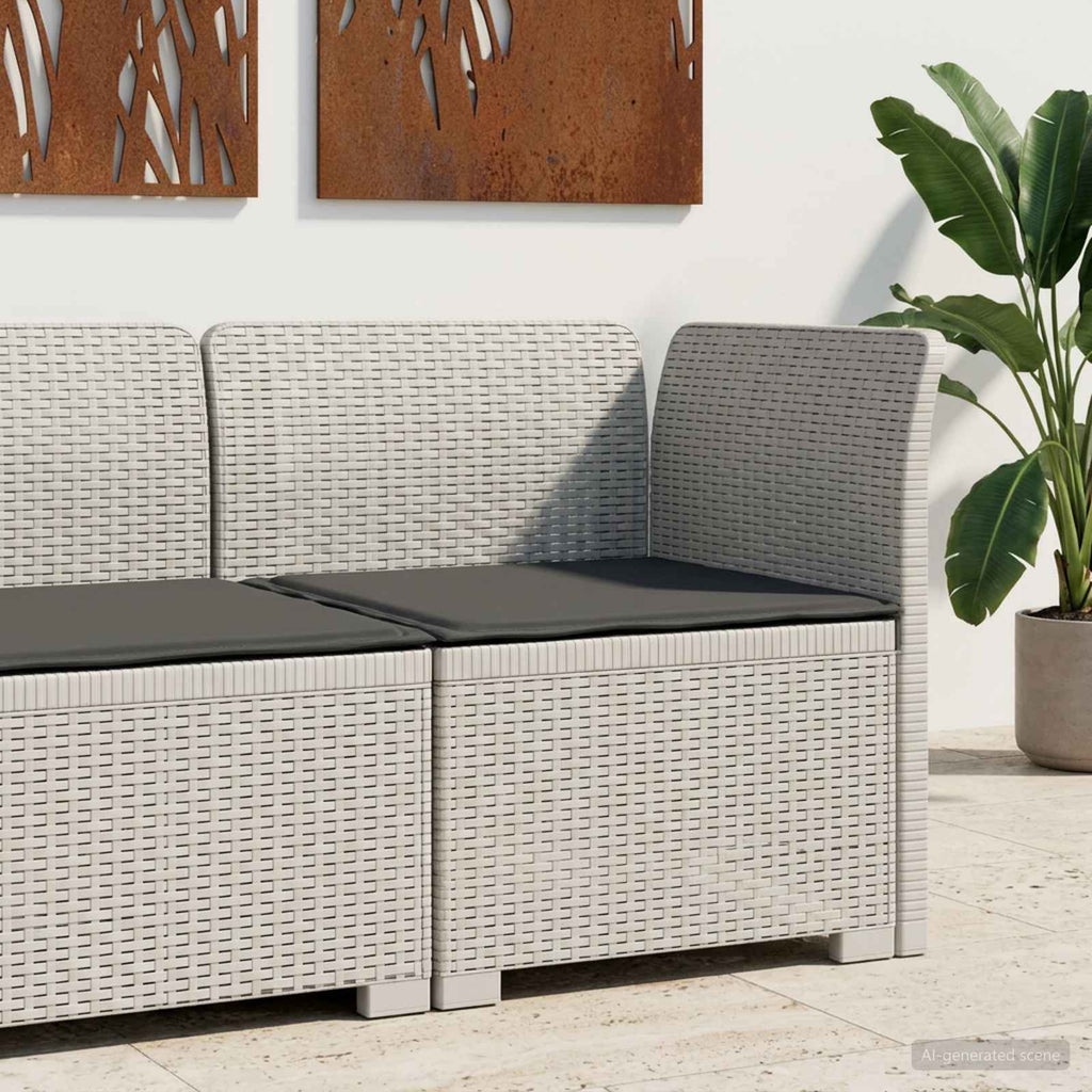 vidaXL Sofa Ogrodowa 1-osobowa z Poduszką w Wyglądzie Rattanowym PP