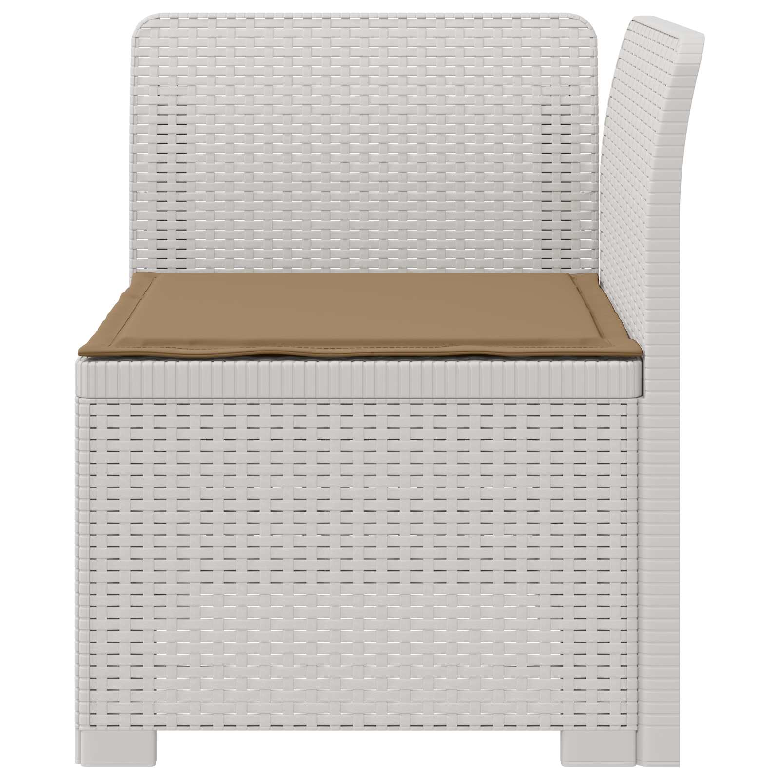 vidaXL Sofa Ogrodowa 1-osobowa z Poduszką w Wyglądzie Rattanowym PP