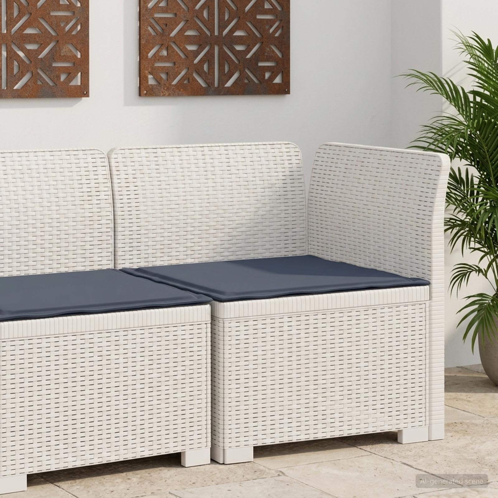 vidaXL Sofa Ogrodowa 1-osobowa z Poduszką w Wyglądzie Rattanowym PP