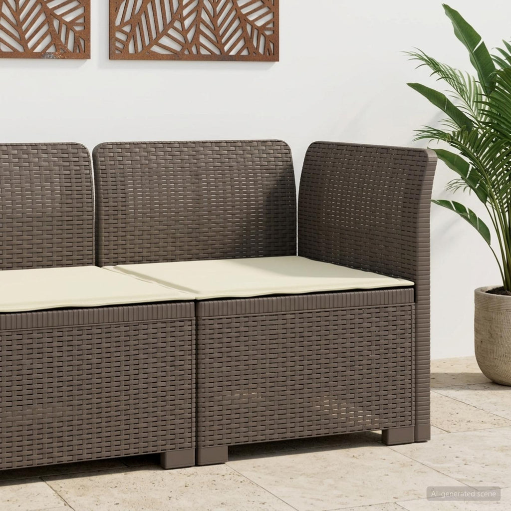 vidaXL Sofa Ogrodowa 1-osobowa z Poduszką w Wyglądzie Rattanowym PP