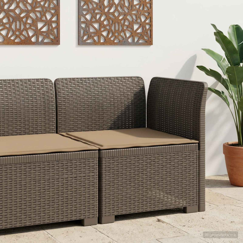 vidaXL Sofa Ogrodowa 1-osobowa z Poduszką w Wyglądzie Rattanowym PP