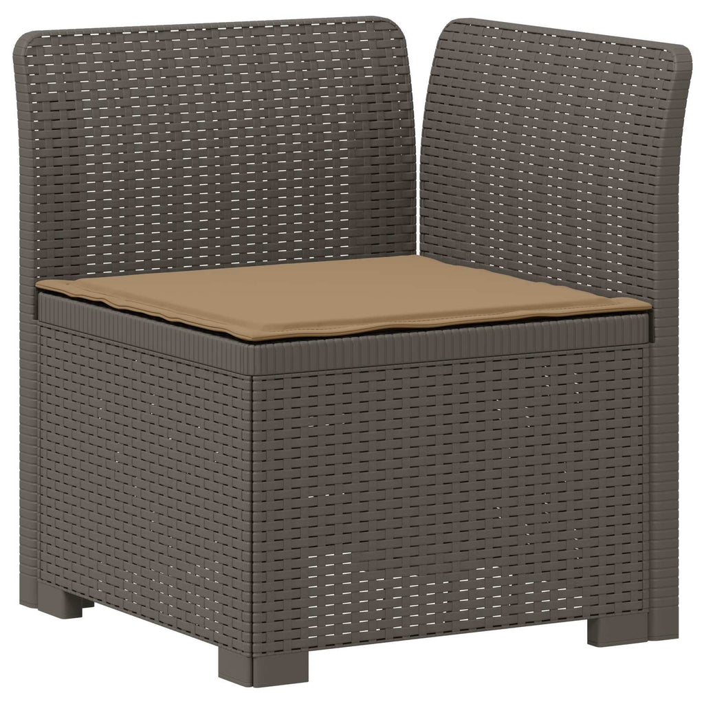 vidaXL Sofa Ogrodowa 1-osobowa z Poduszką w Wyglądzie Rattanowym PP