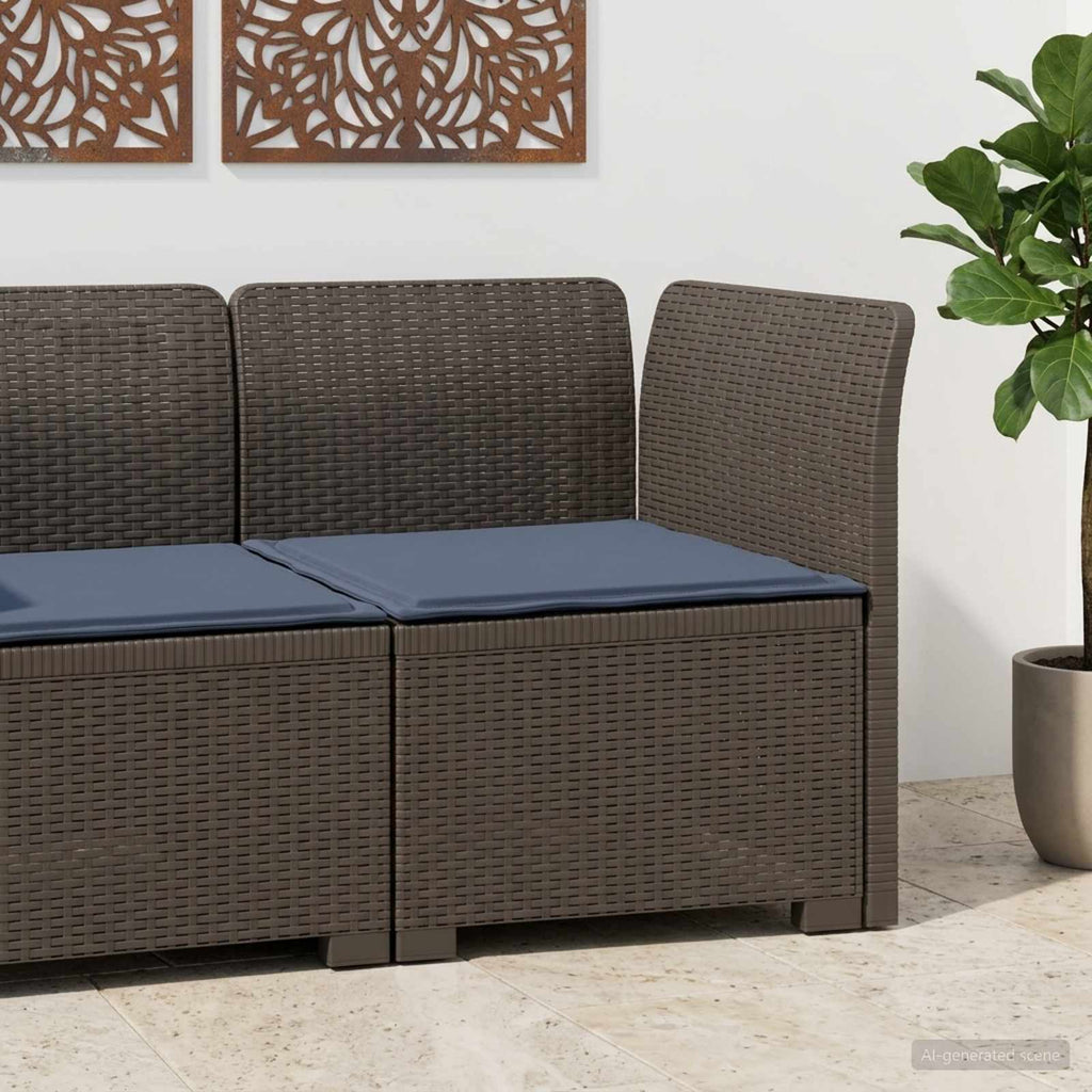 vidaXL Sofa Ogrodowa 1-osobowa z Poduszką w Wyglądzie Rattanowym PP