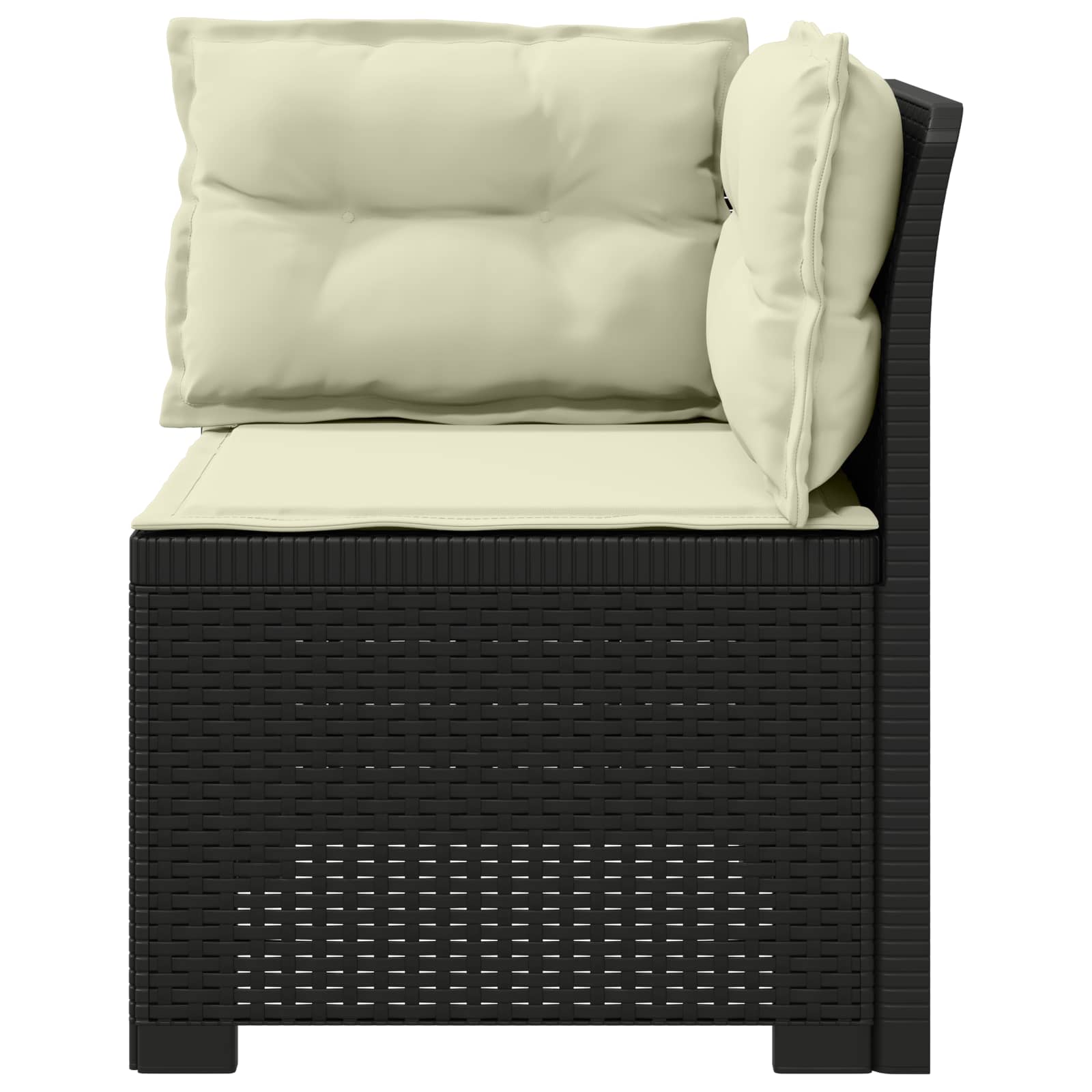 vidaXL Sofa Ogrodowa 1-osobowa z Poduszkami w Wyglądzie Rattanowym PP