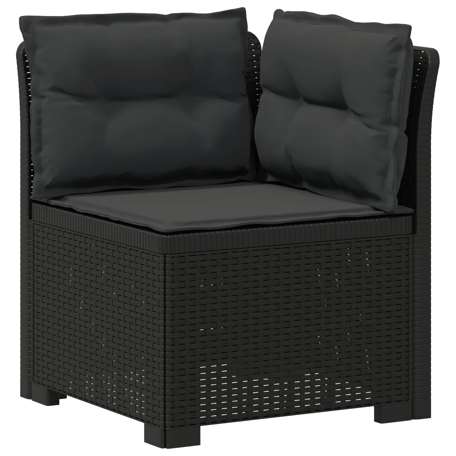 vidaXL Sofa Ogrodowa 1-osobowa z Poduszkami w Wyglądzie Rattanowym PP