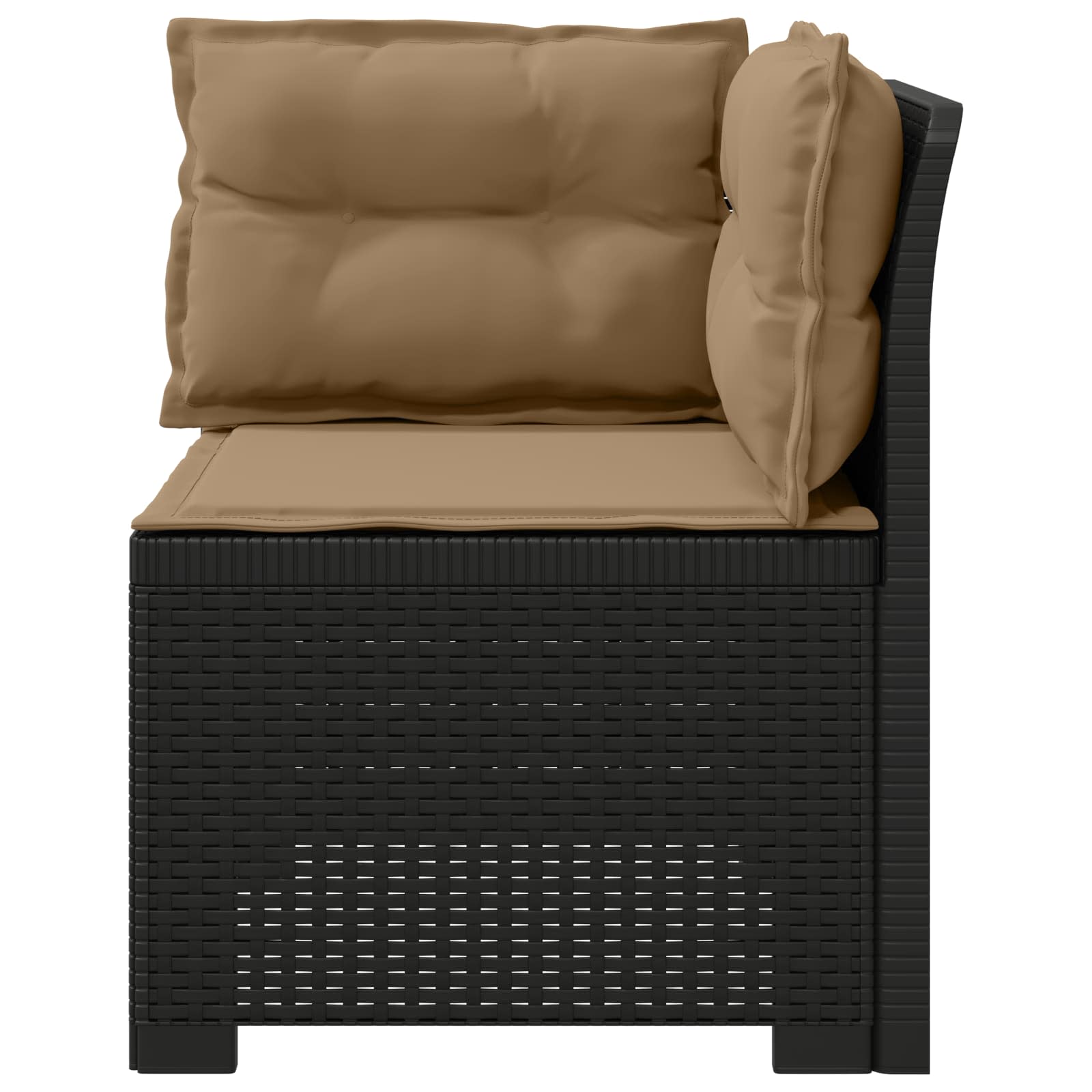 vidaXL Sofa Ogrodowa 1-osobowa z Poduszkami w Wyglądzie Rattanowym PP