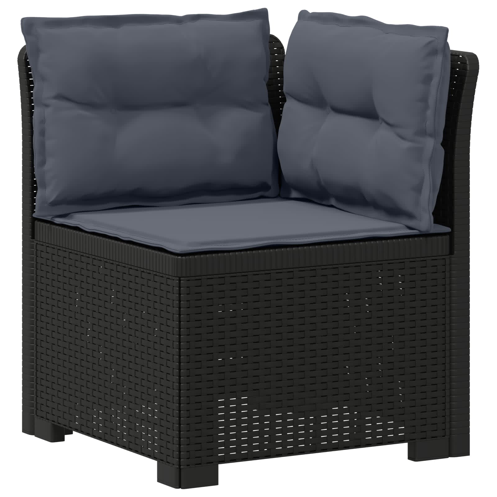 vidaXL Sofa Ogrodowa 1-osobowa z Poduszkami w Wyglądzie Rattanowym PP