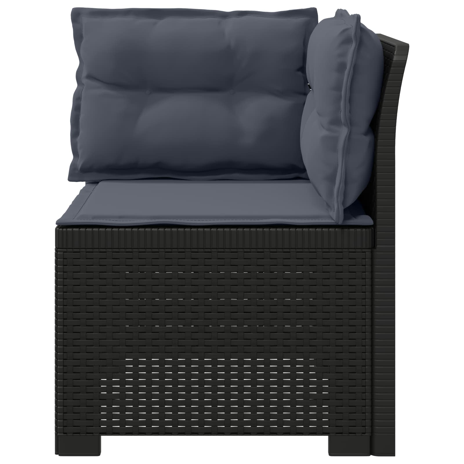 vidaXL Sofa Ogrodowa 1-osobowa z Poduszkami w Wyglądzie Rattanowym PP