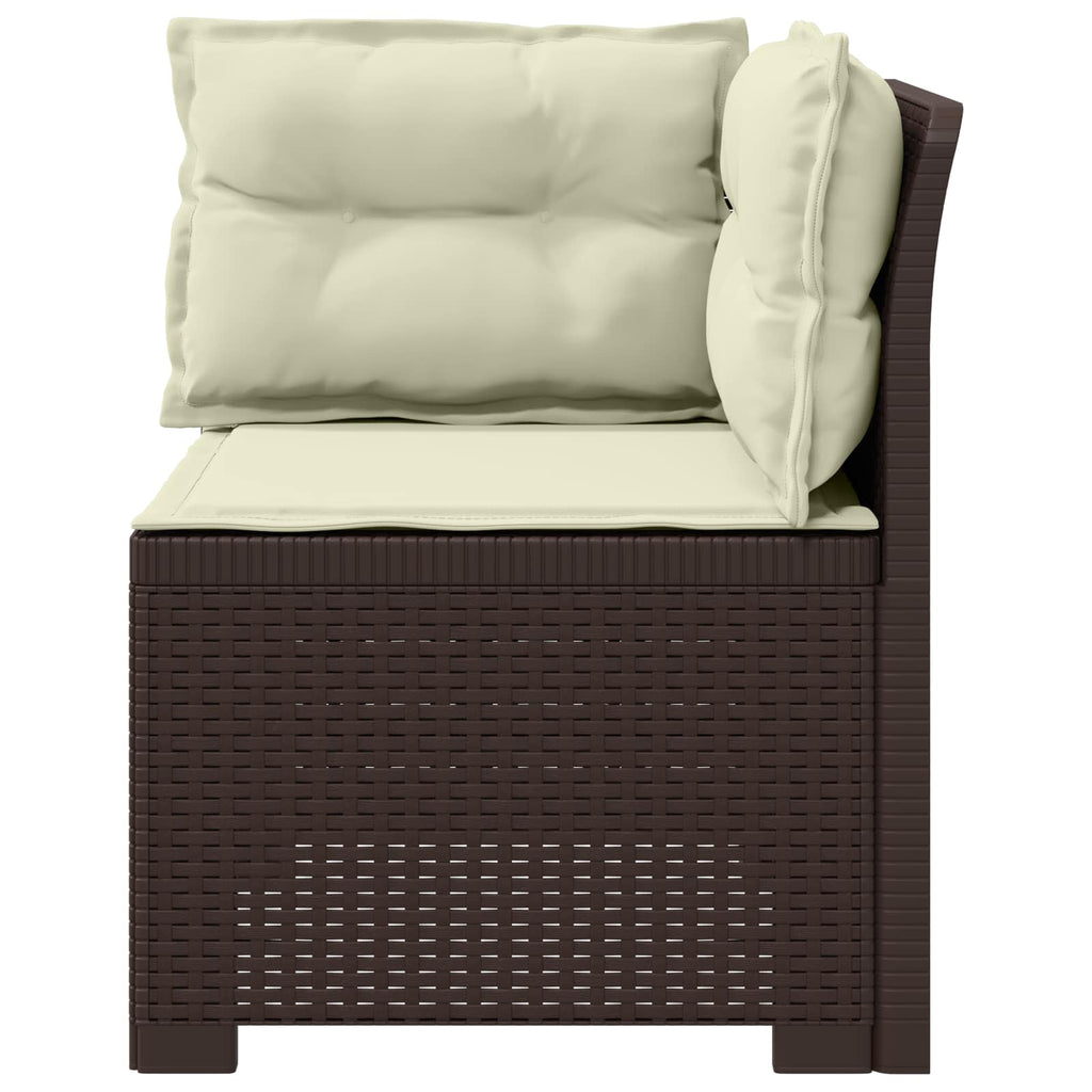 vidaXL Sofa Ogrodowa 1-osobowa z Poduszkami w Wyglądzie Rattanowym PP