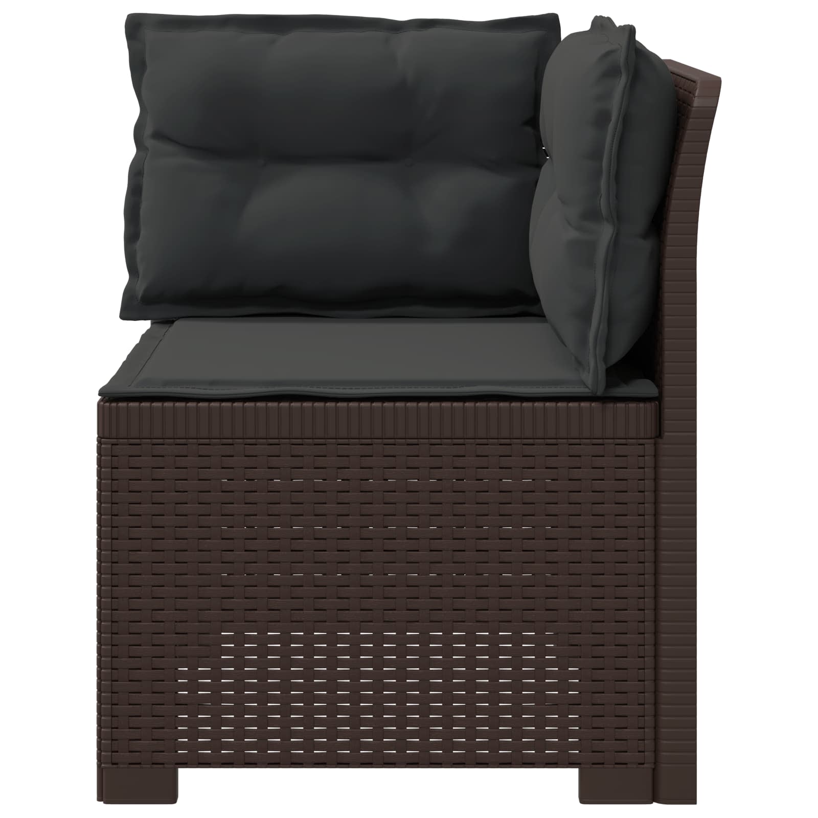 vidaXL Sofa Ogrodowa 1-osobowa z Poduszkami w Wyglądzie Rattanowym PP