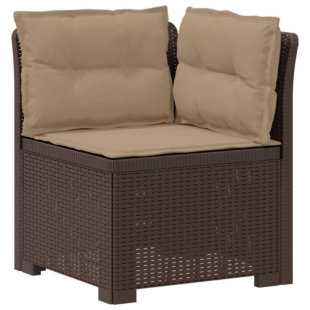 vidaXL Sofa Ogrodowa 1-osobowa z Poduszkami w Wyglądzie Rattanowym PP