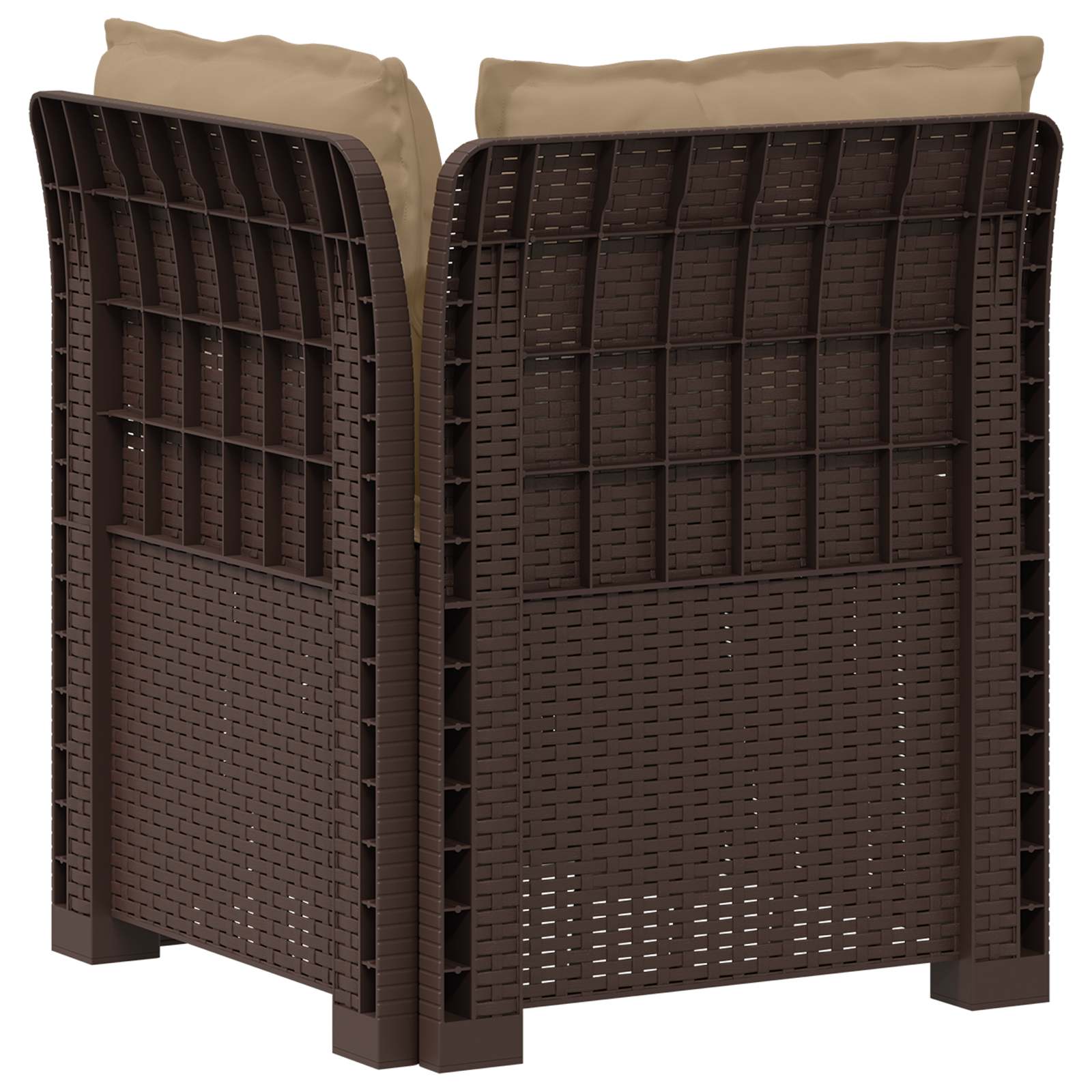 vidaXL Sofa Ogrodowa 1-osobowa z Poduszkami w Wyglądzie Rattanowym PP