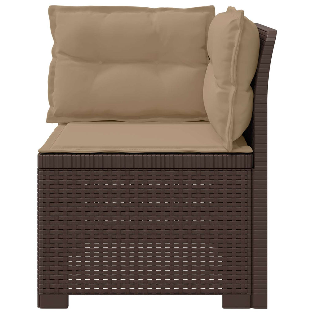 vidaXL Sofa Ogrodowa 1-osobowa z Poduszkami w Wyglądzie Rattanowym PP