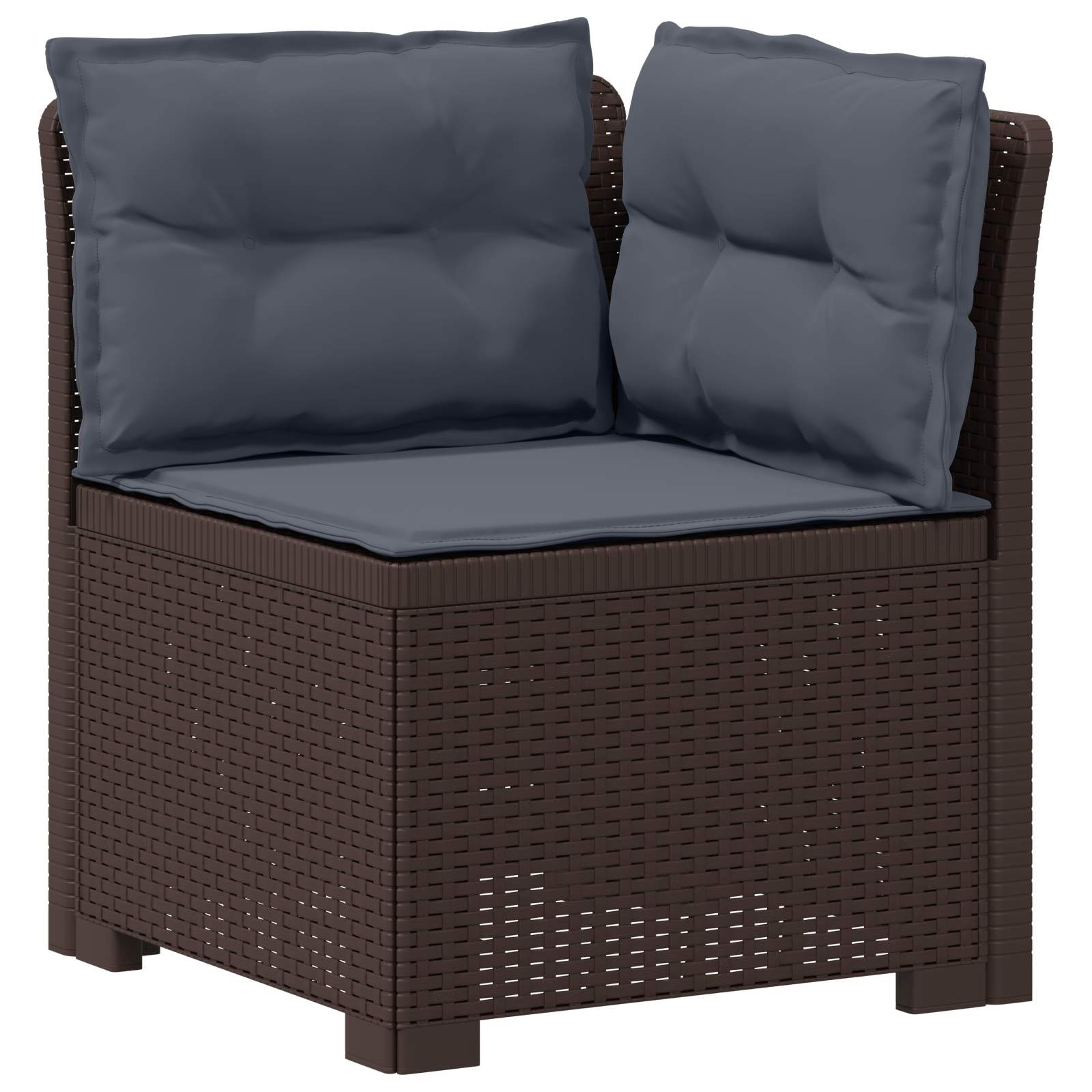 vidaXL Sofa Ogrodowa 1-osobowa z Poduszkami w Wyglądzie Rattanowym PP