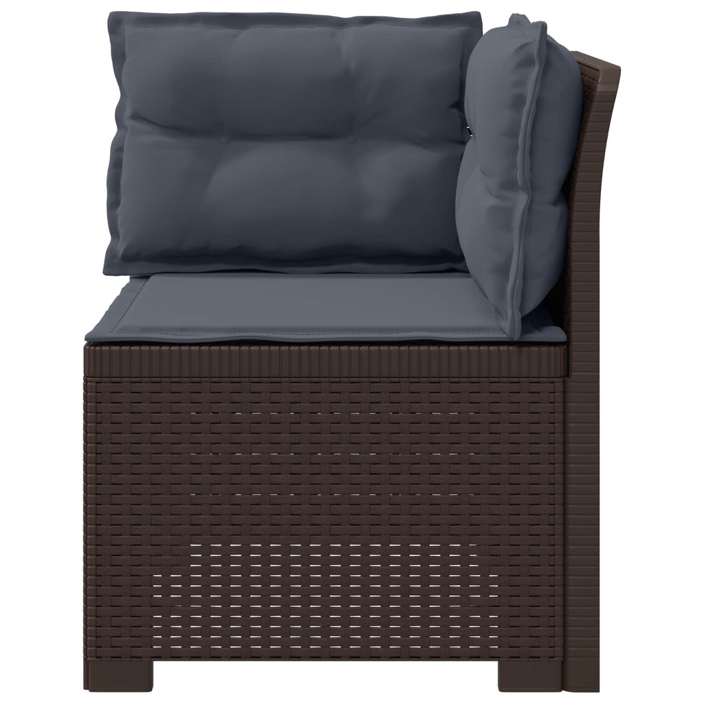 vidaXL Sofa Ogrodowa 1-osobowa z Poduszkami w Wyglądzie Rattanowym PP