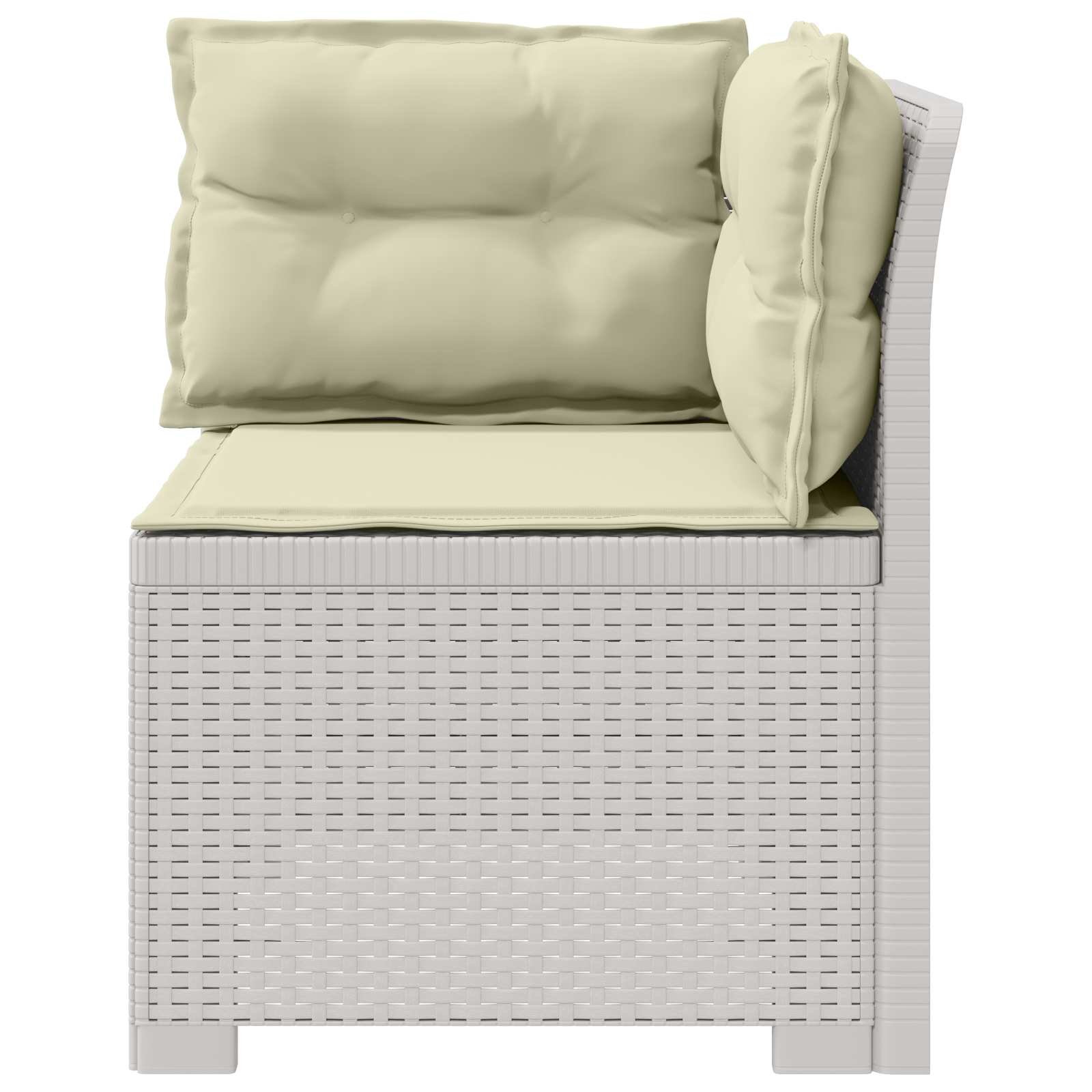 vidaXL Sofa Ogrodowa 1-osobowa z Poduszkami w Wyglądzie Rattanowym PP