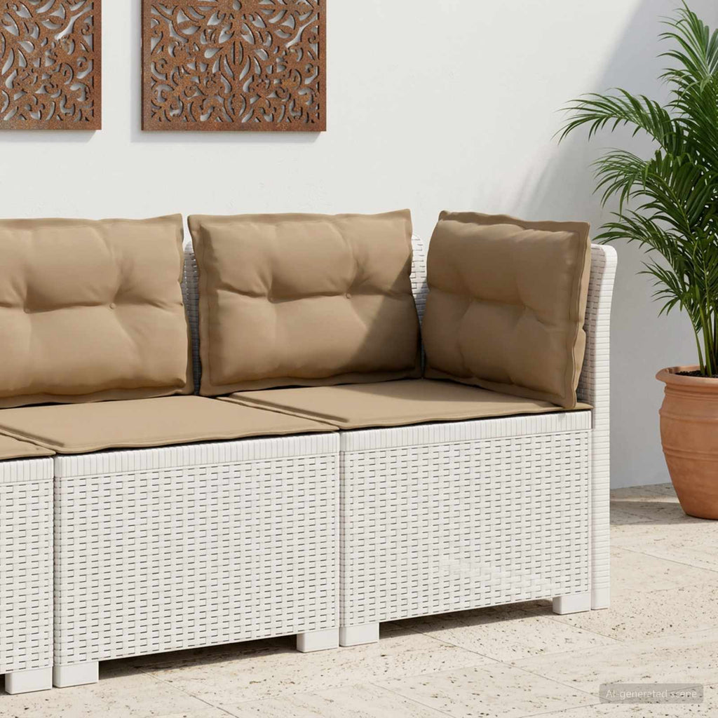 vidaXL Sofa Ogrodowa 1-osobowa z Poduszkami w Wyglądzie Rattanowym PP