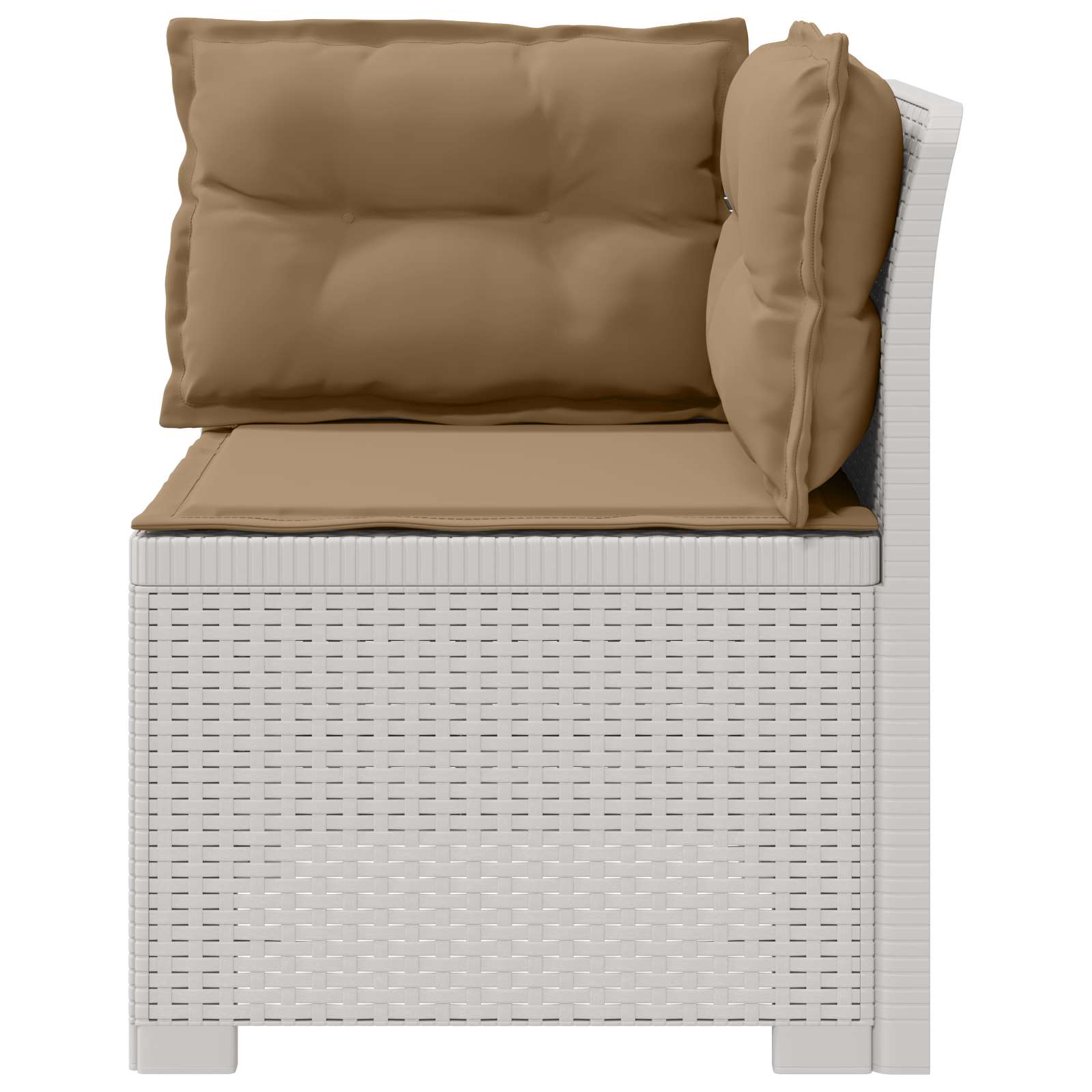 vidaXL Sofa Ogrodowa 1-osobowa z Poduszkami w Wyglądzie Rattanowym PP