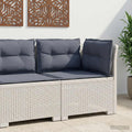 vidaXL Sofa Ogrodowa 1-osobowa z Poduszkami w Wyglądzie Rattanowym PP
